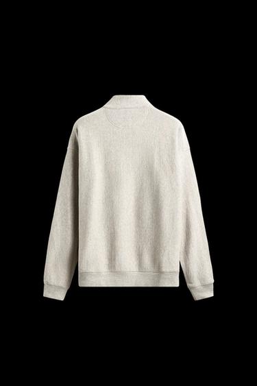 QUARTER-ZIP SWEATSHIRT WITH POCKETS - Grey marl by Zara