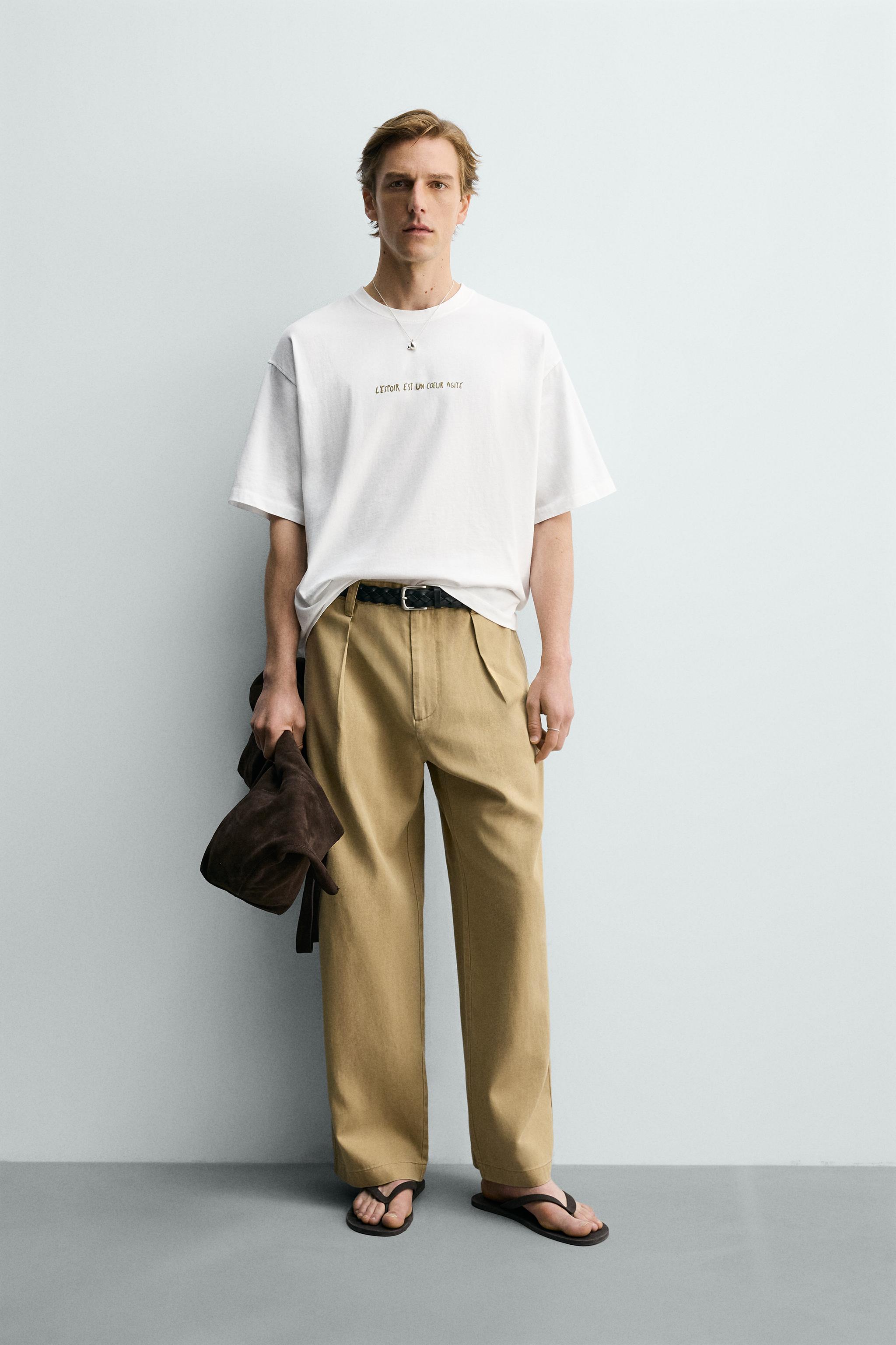 リラックスフィットグラフィックTシャツ - ホワイト | ZARA Japan / 日本