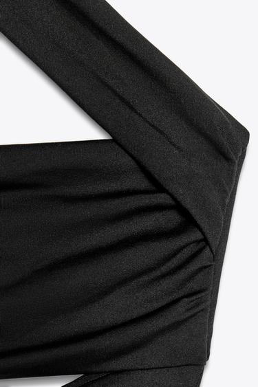 ASYMMETRIC CUT-OUT POLYAMIDE BODYSUIT - Black by Zara - Image 6