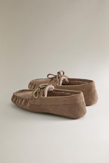 WARM LEATHER LOAFERS - Brown by Zara - Image 3