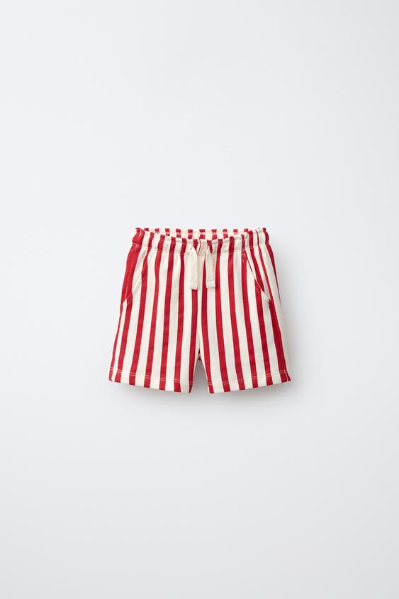 BERMUDA ESTAMPADO RAYAS - Rojo de Zara - Imagen 0
