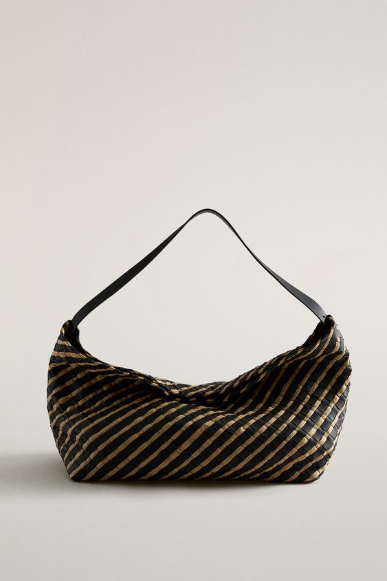Zara WOVEN LEATHER CLUTCH - Two-tone - Image 0