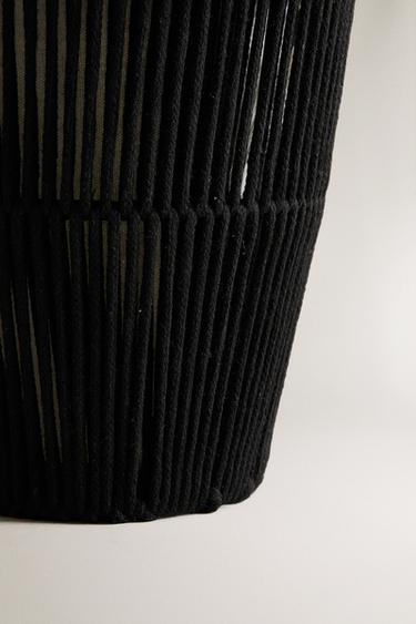 Zara WASTEPAPER BASKET WITH FABRIC LINING - Black
