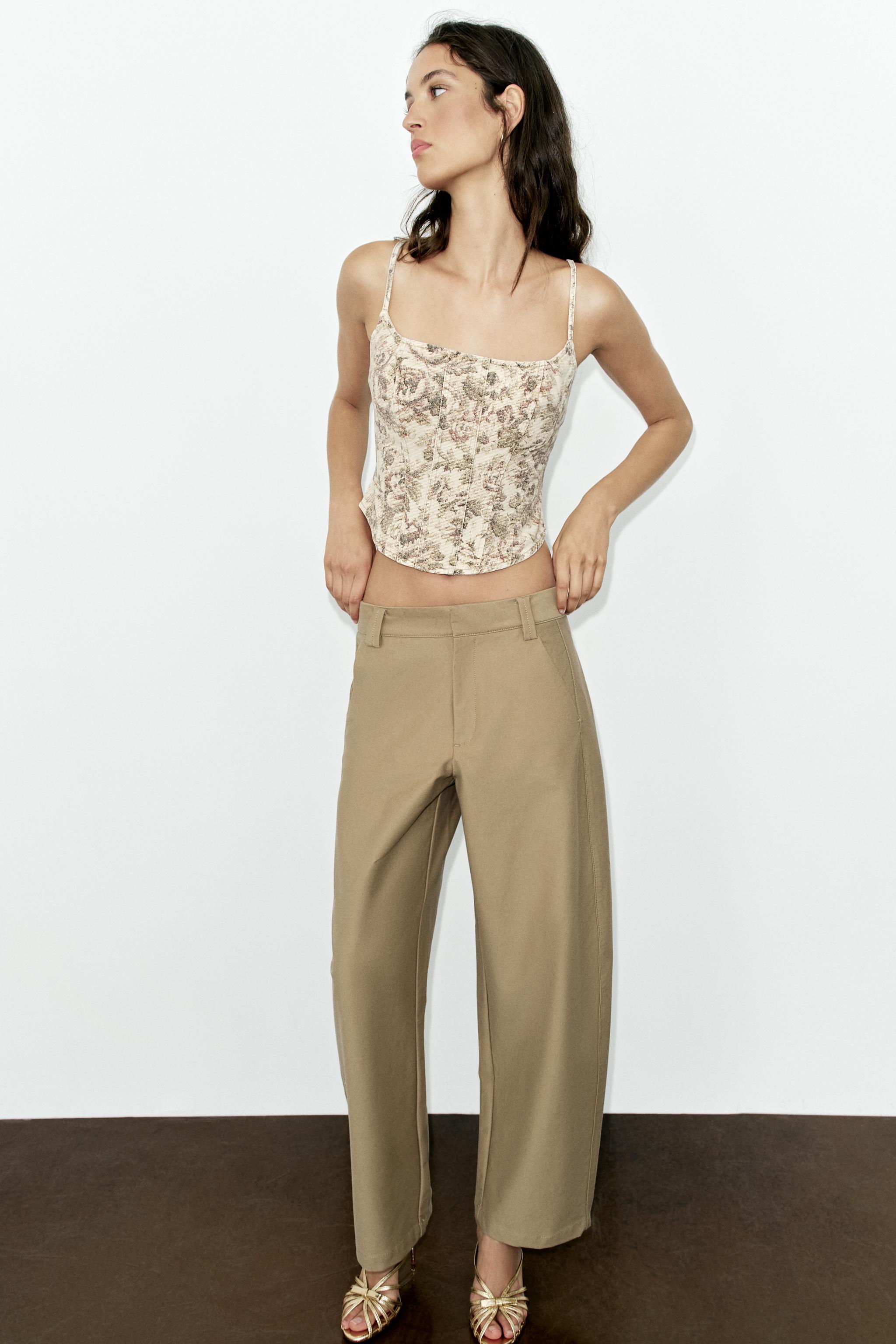 Z1975 FLORAL PRINT DENIM CROP TOP — Printed