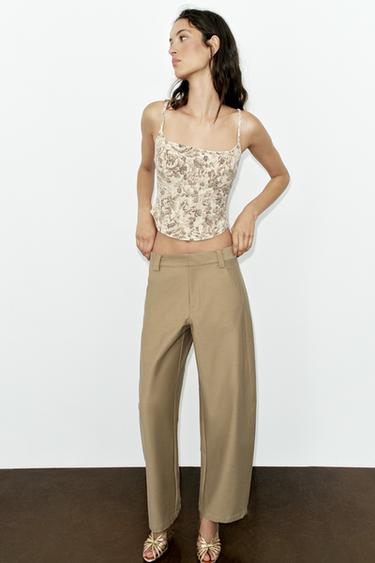 TOP COURT Z1975 EN DENIM À IMPRIMÉ FLEURI - Imprimée de Zara