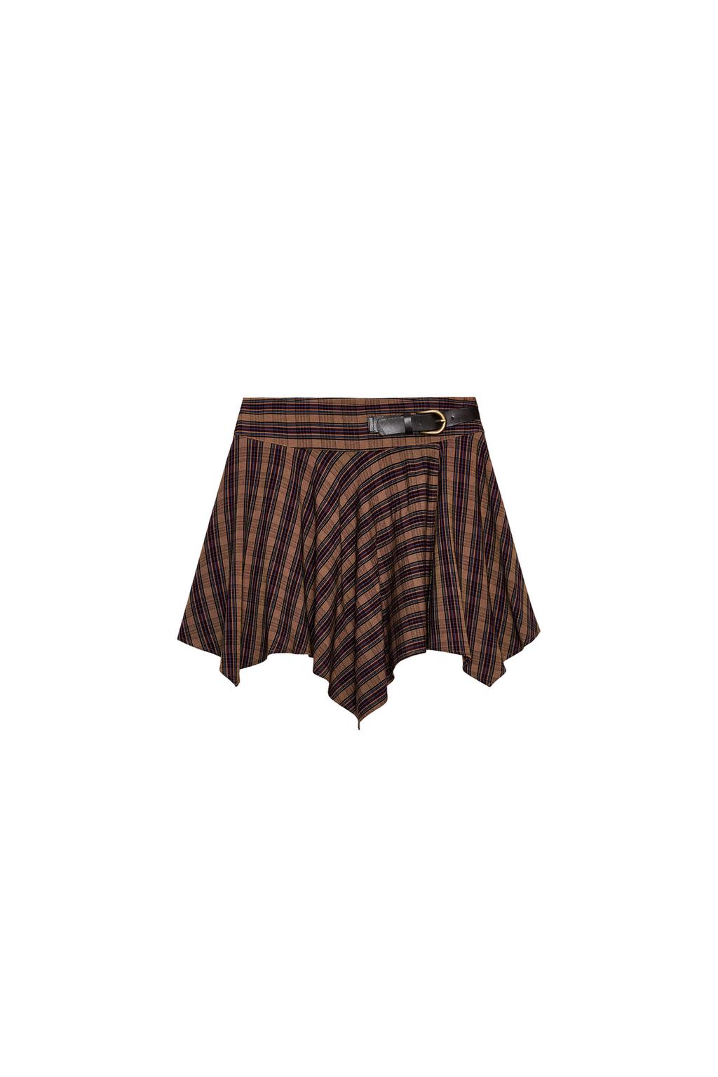 PLAID MINI SKIRT WITH BUCKLE - image 3