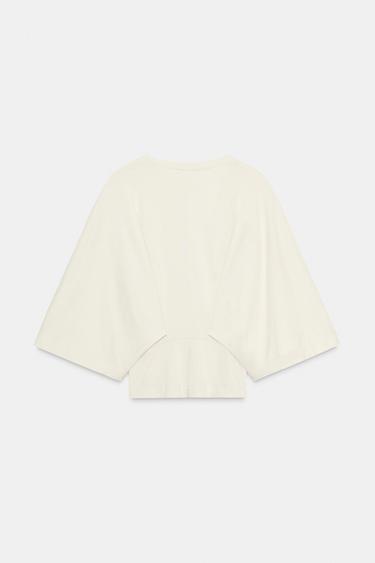 COTTON T-SHIRT - Ecru by Zara - Image 6