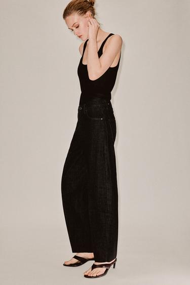 JEANS ZW COLLECTION TAPERED TIRO ALTO - Negro de Zara