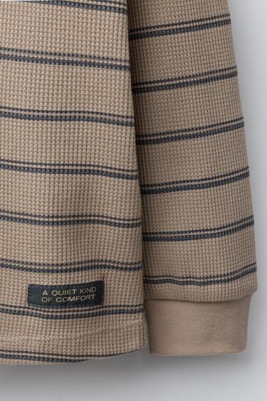 2-6 YEARS/ STRIPED WAFFLE PYJAMAS - camel by Zara - Image 5