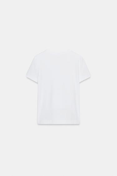 CAMISETA INTERLOCK MANGA CORTA - Blanco de Zara