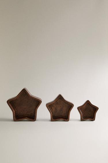 PACKUNG HOLZKUGELN STERN WEIHNACHTEN (3ER-PACK) - Hellbeige von Zara - Bild 0