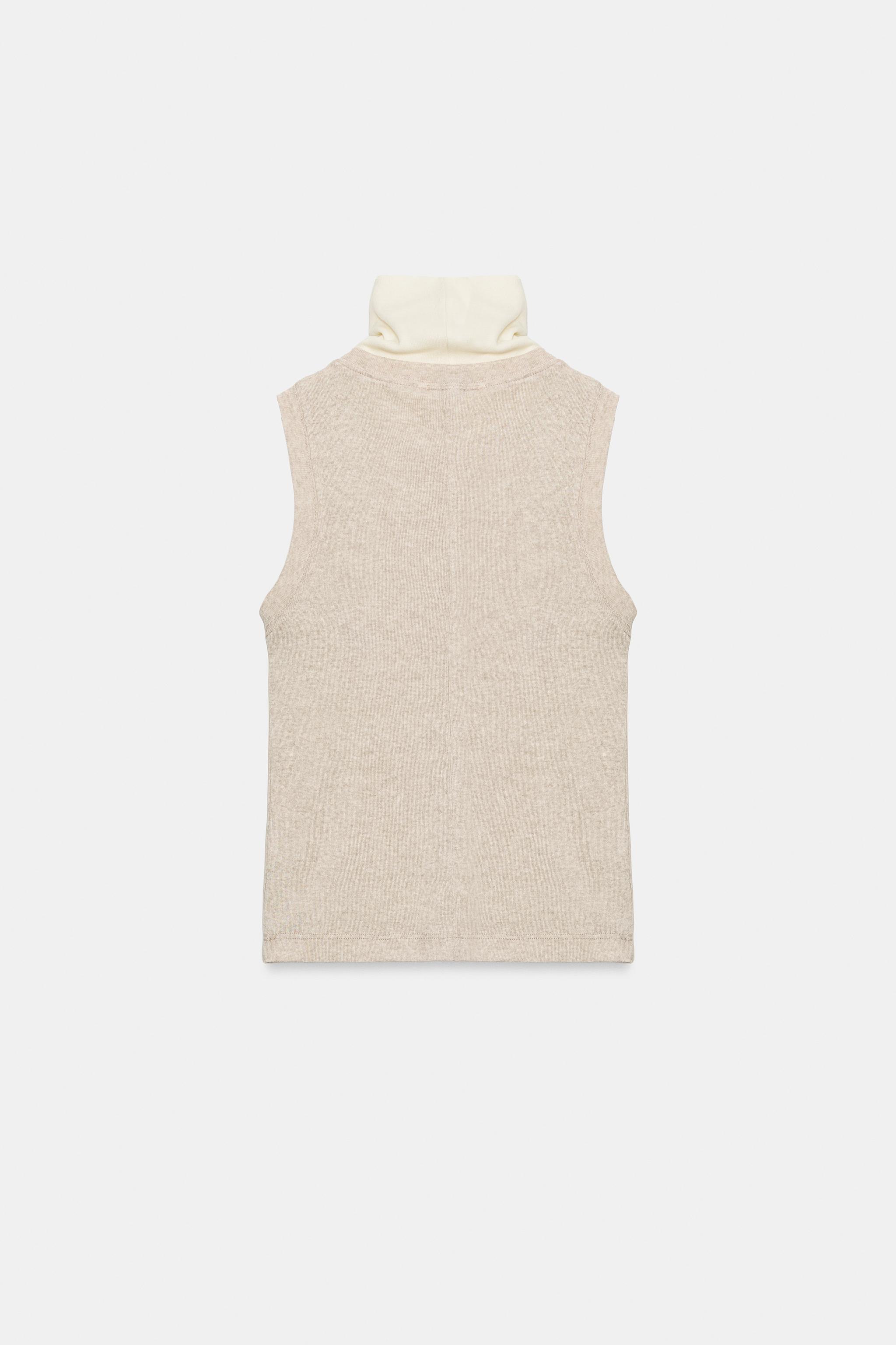HIGH-NECK MIXED T-SHIRT
