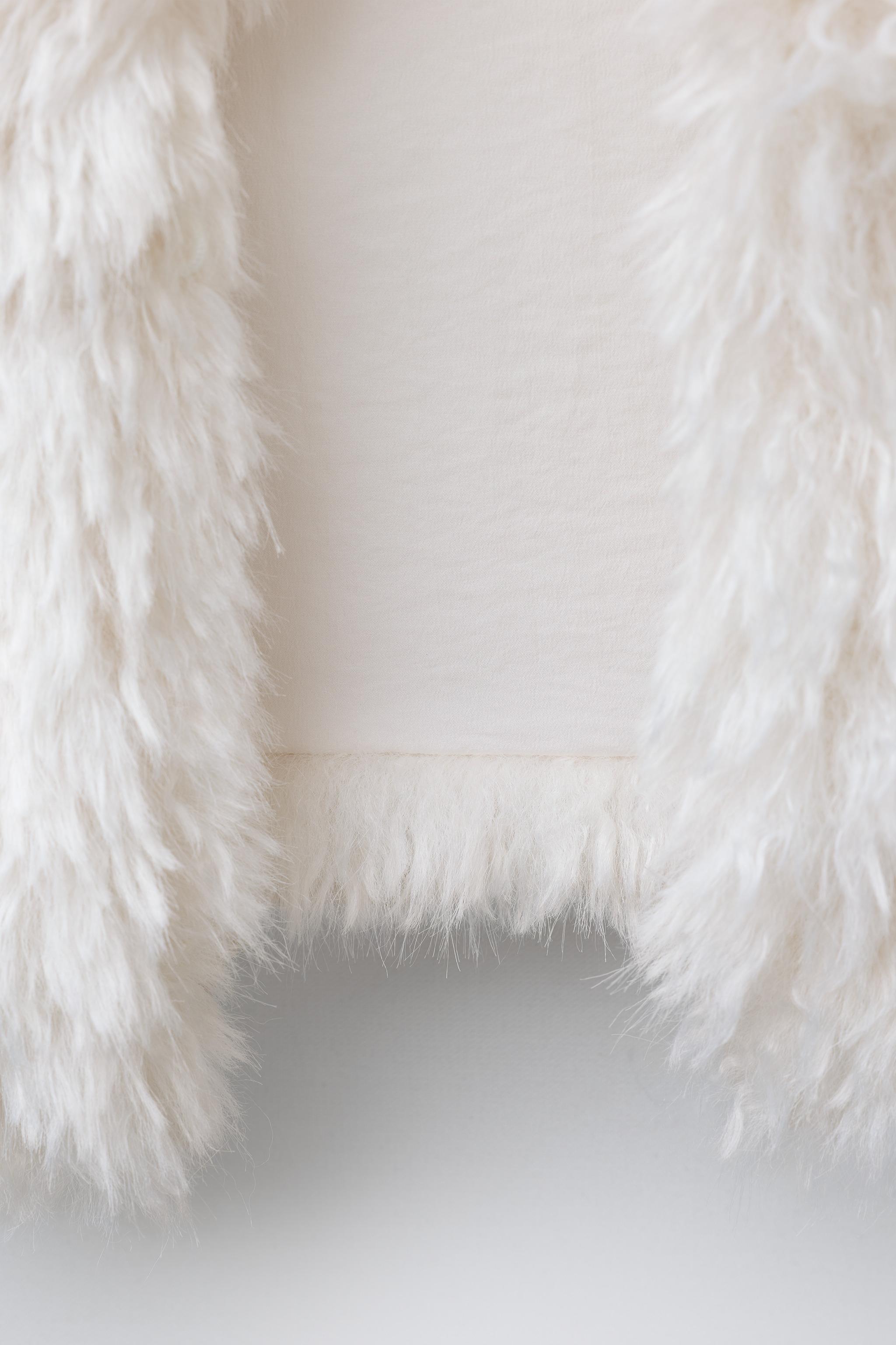 フェイクファージャケット - ホワイト | ZARA Japan / 日本