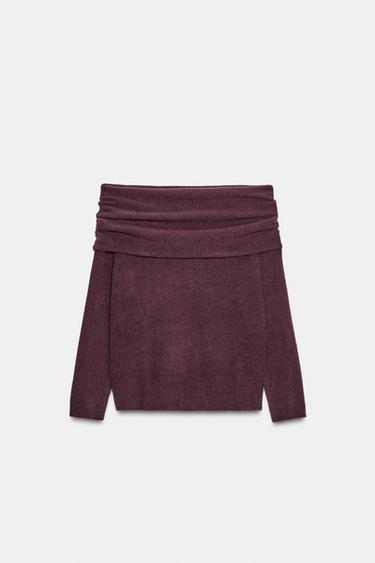 PULL EN MAILLE BUSTIER - Bordeaux de Zara - Image 4