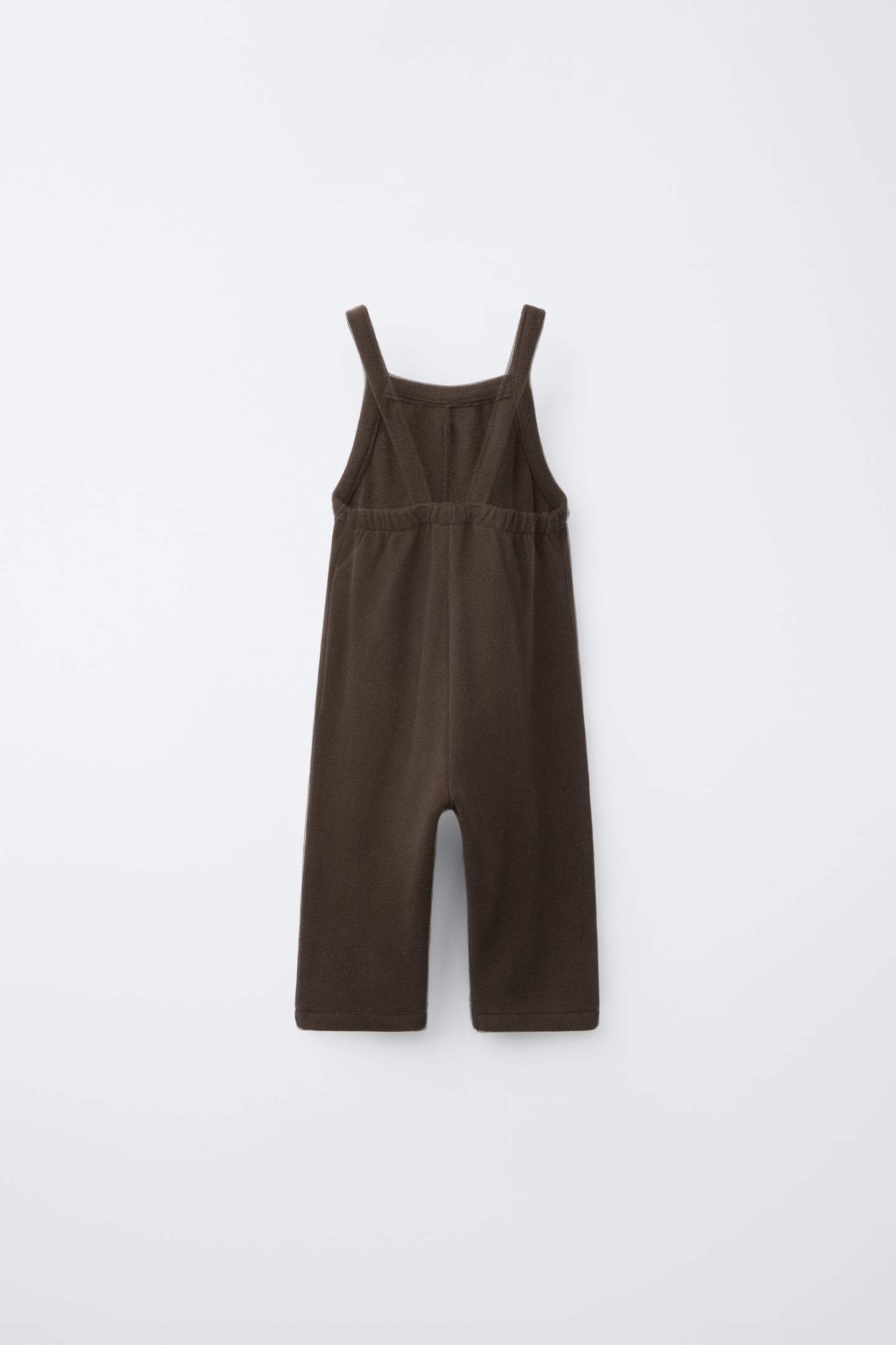 Детский комбинезон Zara Soft Touch Long Overalls, цвет: Коричневый — фото 3