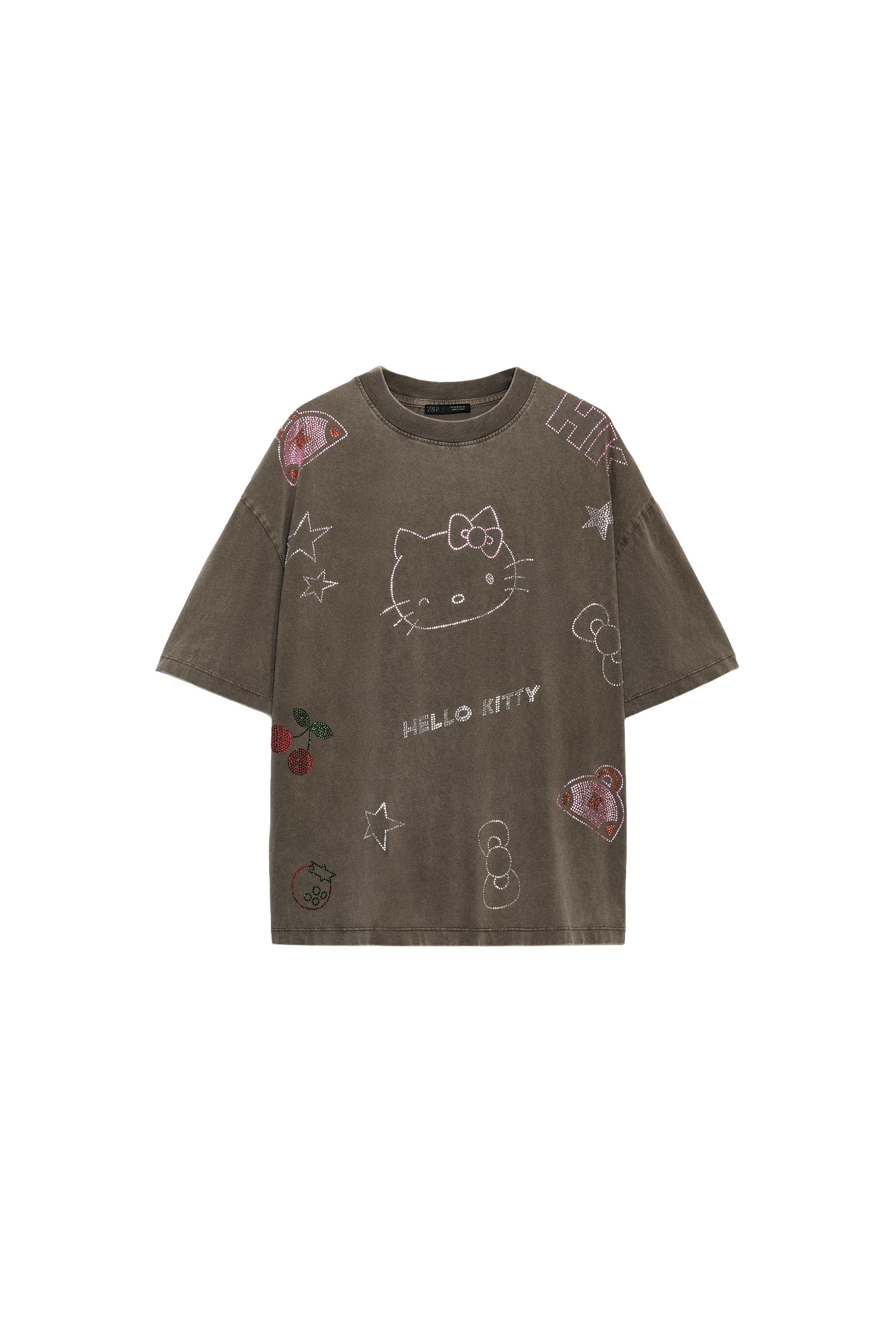 ZARA オーバーサイズクロップドテキストTシャツ M ZARA - ZARA オーバーサイズクロップドテキストTシャツ Mの通販 by