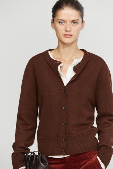 100% Wool Short Knit Cardigan — various 2