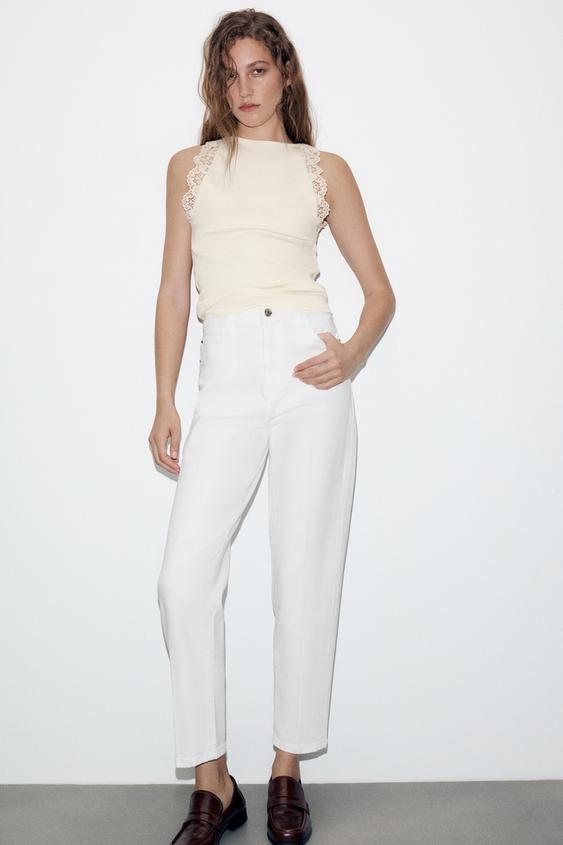 TOP ENCAJE RIB - Crudo de Zara - Imagen 0