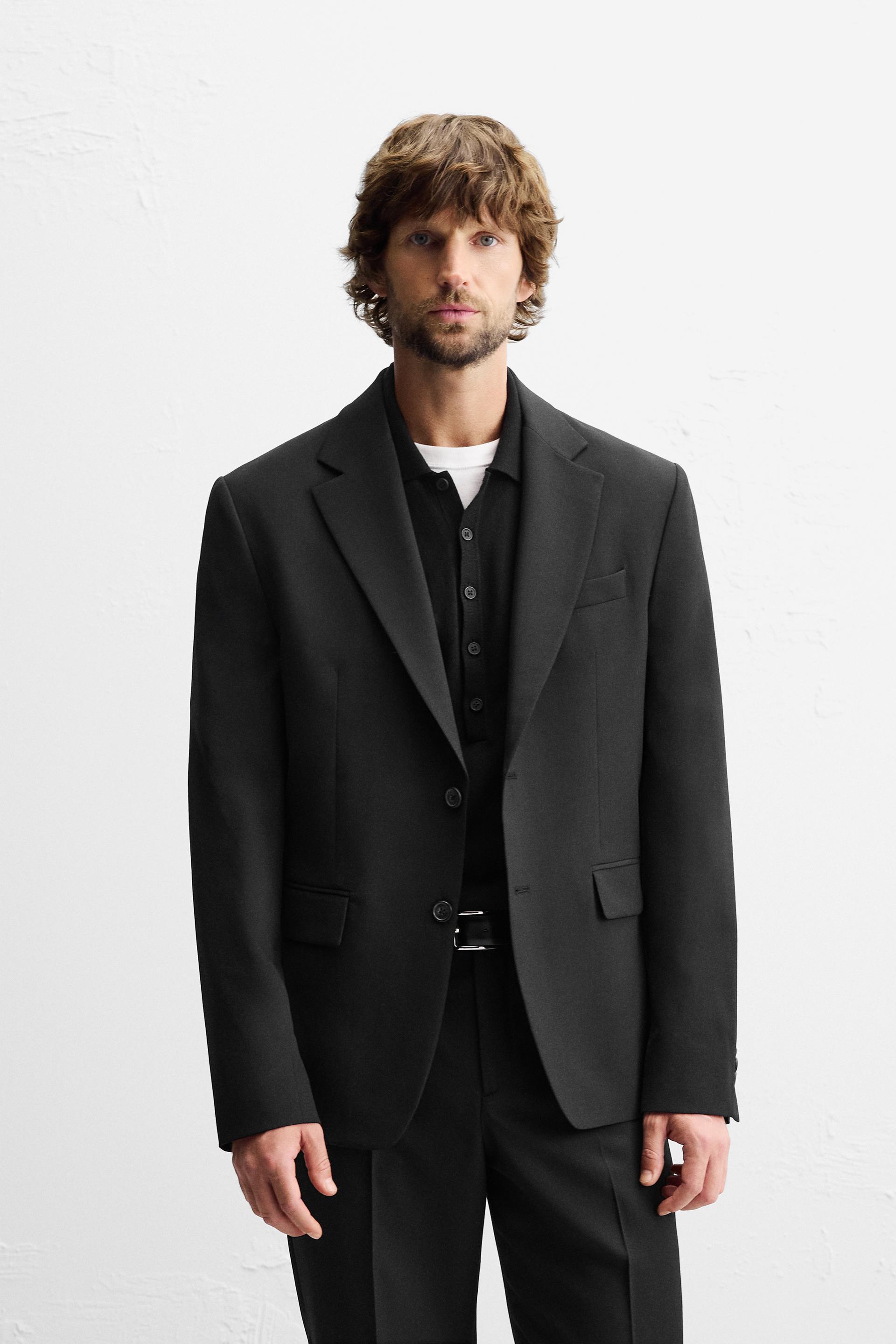 WOOL BLEND SUIT JACKET Black ZARA Mexico