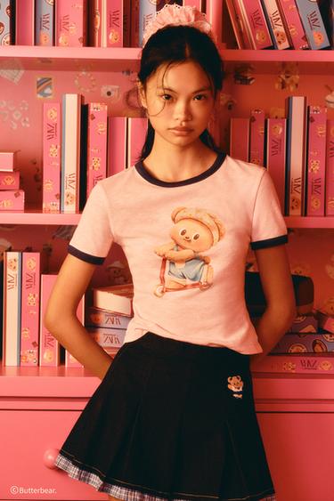 ÁO PHÔNG BUTTERBEAR © PHỐI MÀU - Màu hồng từ Zara