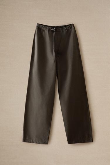 PANTALON POPELINE - Gris foncé de Zara - Image 4