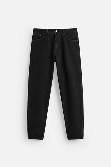 JEANS SLIM FIT TAPERED - E zezë nga Zara