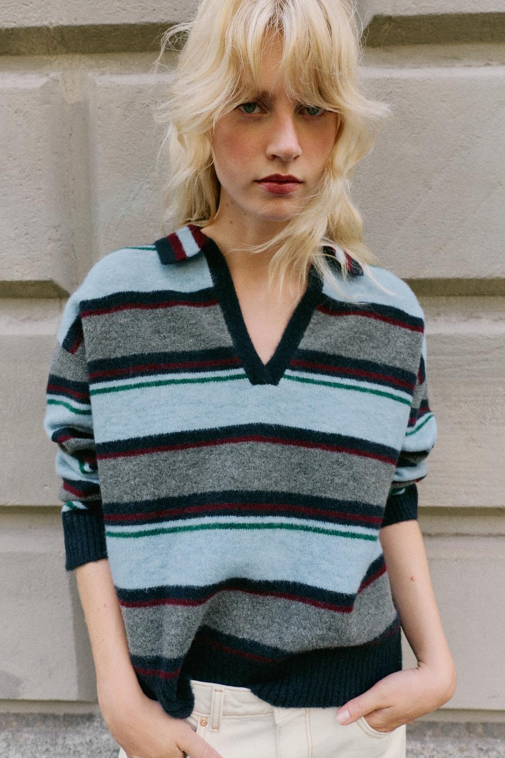 STRIPED KNIT POLO