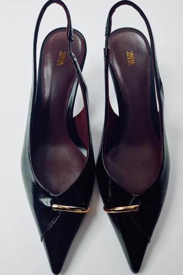 SCARPA KITTEN DETTAGLIO METALLICO - Nero di Zara