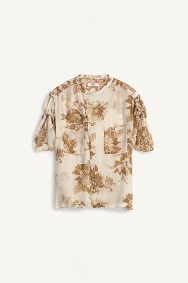 قميص منسدل بطبعة أزهار - مطبوع الخاص بـ Zara