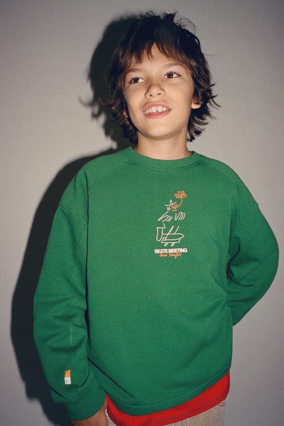 LUCAS BEAUFORT © PRINTED SWEATSHIRT - Green by Zara - Image 0