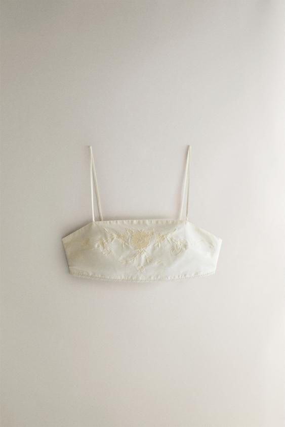 TOP COM BORDADOS - Cru da Zara - Imagem 0