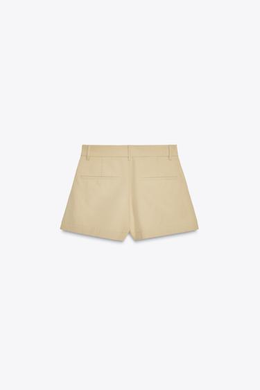 PLEATED SHORTS WITH BUTTONS - Light tan by Zara - Image 8
