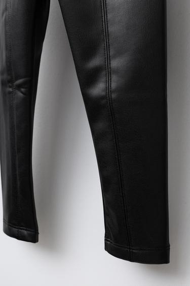 LEATHER-EFFECT LEGGINGS - Black by Zara - Image 3