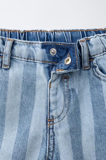 STRIPED DENIM BERMUDA SHORTS - Indigo by Zara - Image 2