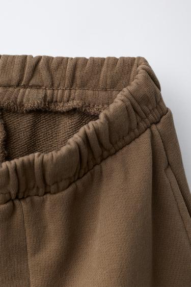 SWEATSHIRT AND WIDE-LEG TROUSERS WITH LABEL SET - Light brown by Zara - Image 4