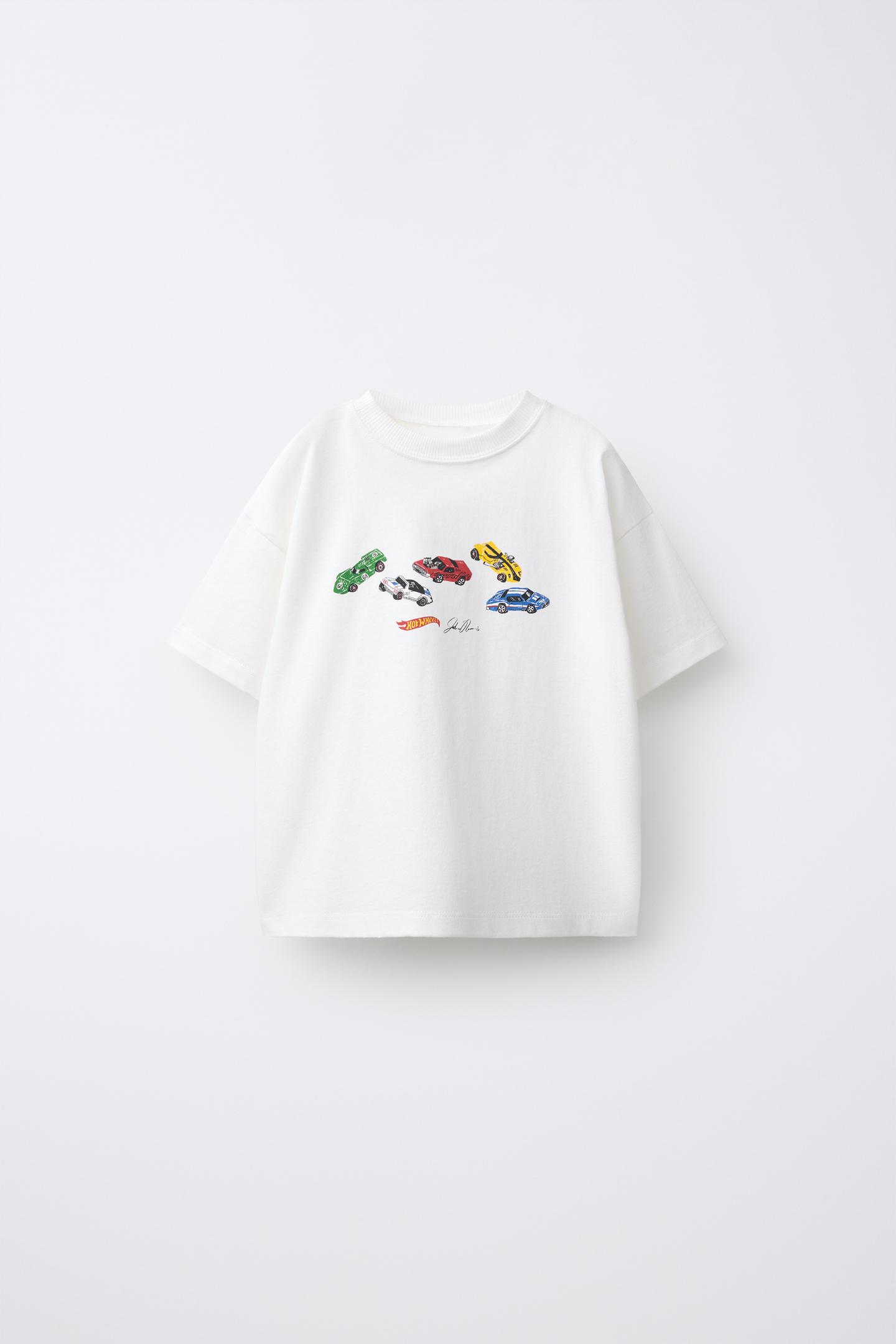 Детская футболка Zara Hot Wheels™ Mattel Print, цвет: Белый