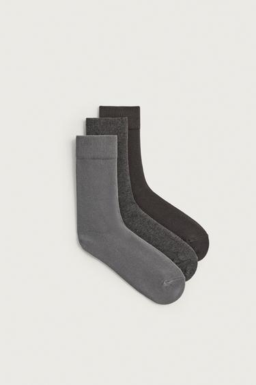 CALCETINES ESTRUCTURA PACK 3 - Gris de Zara