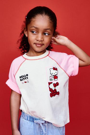 HELLO KITTY © SANRIO CONTRAST RAGLAN SLEEVE T-SHIRT - Pink by Zara
