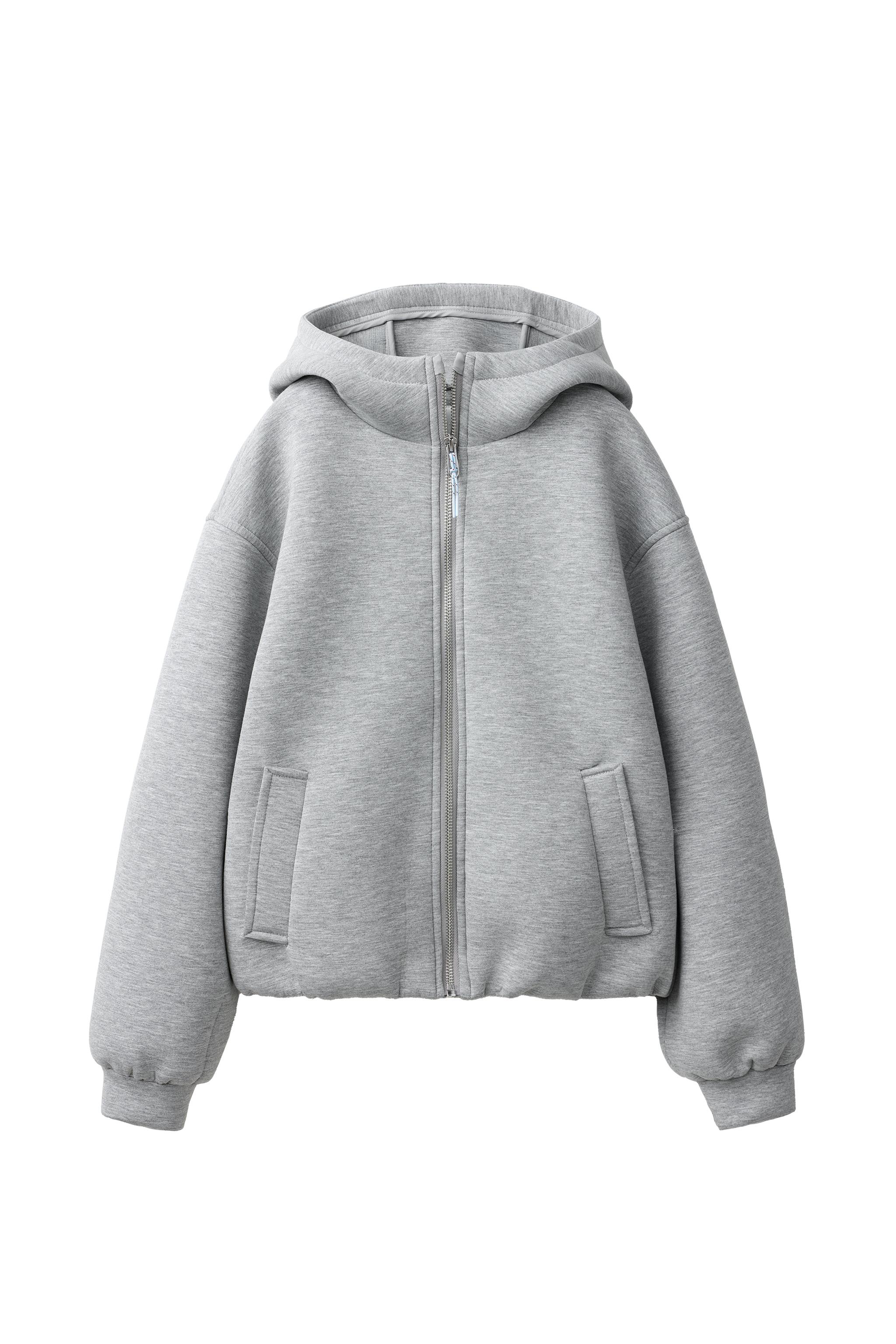 ネオプレン製フードジャケット - グレーマール | ZARA Japan / 日本