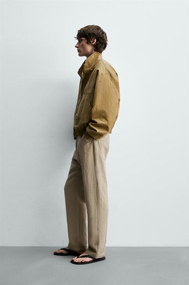 BLOUSON DÉLAVÉ COUPE COURTE - Marron clair de Zara - Image 3