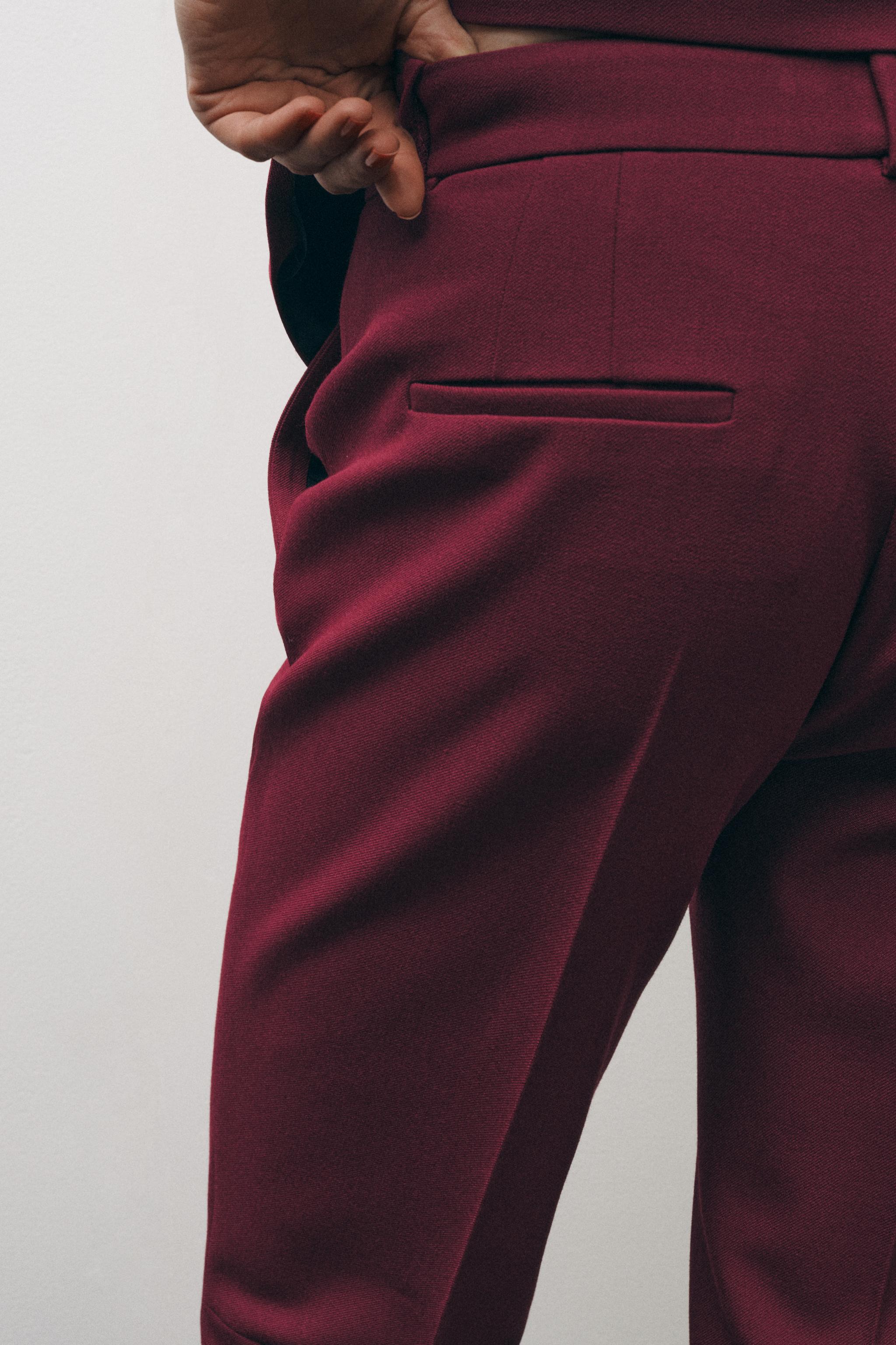 ZW COLLECTION ミニフレアパンツ - エンジ | ZARA Japan / 日本