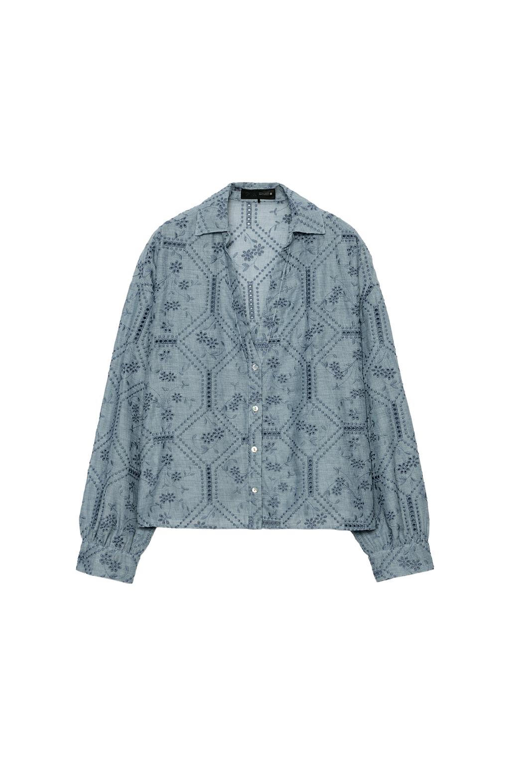 EMBROIDERED EYELET SHIRT - image 3