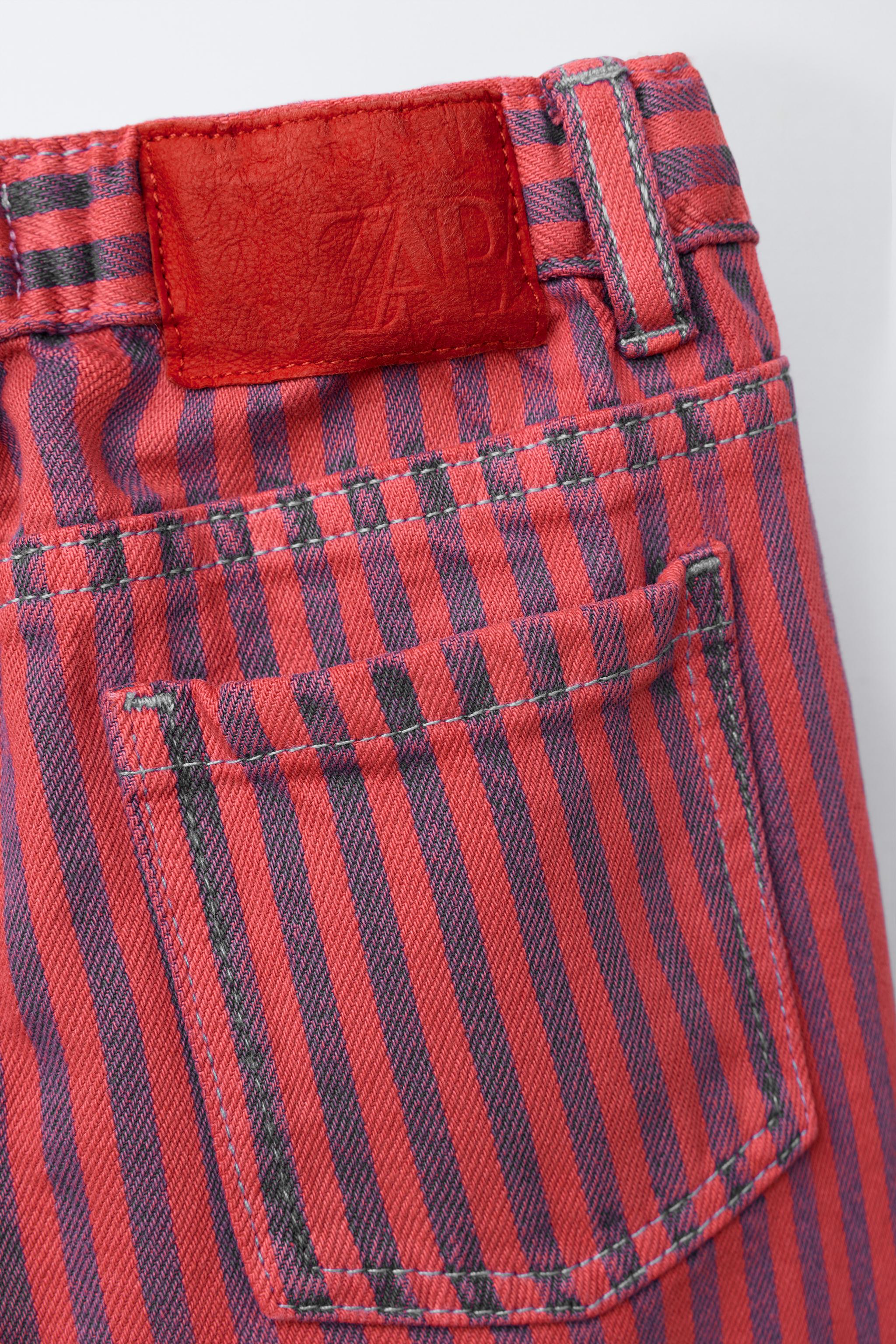 STRIPED STRAIGHT TWILL PANTS