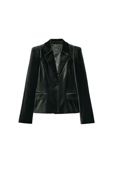BLAZER ENTALLADA TERCIOPELO ZW COLLECTION - Verde de Zara