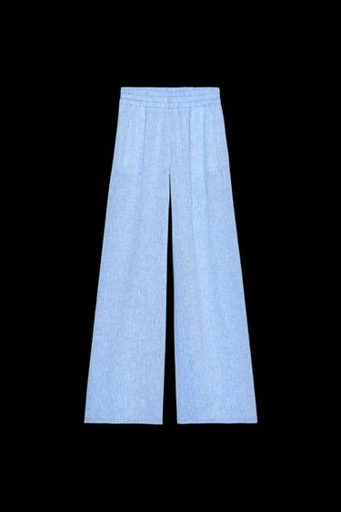 WEITE HOSE MIT LEINEN - Blau von Zara - Bild 0
