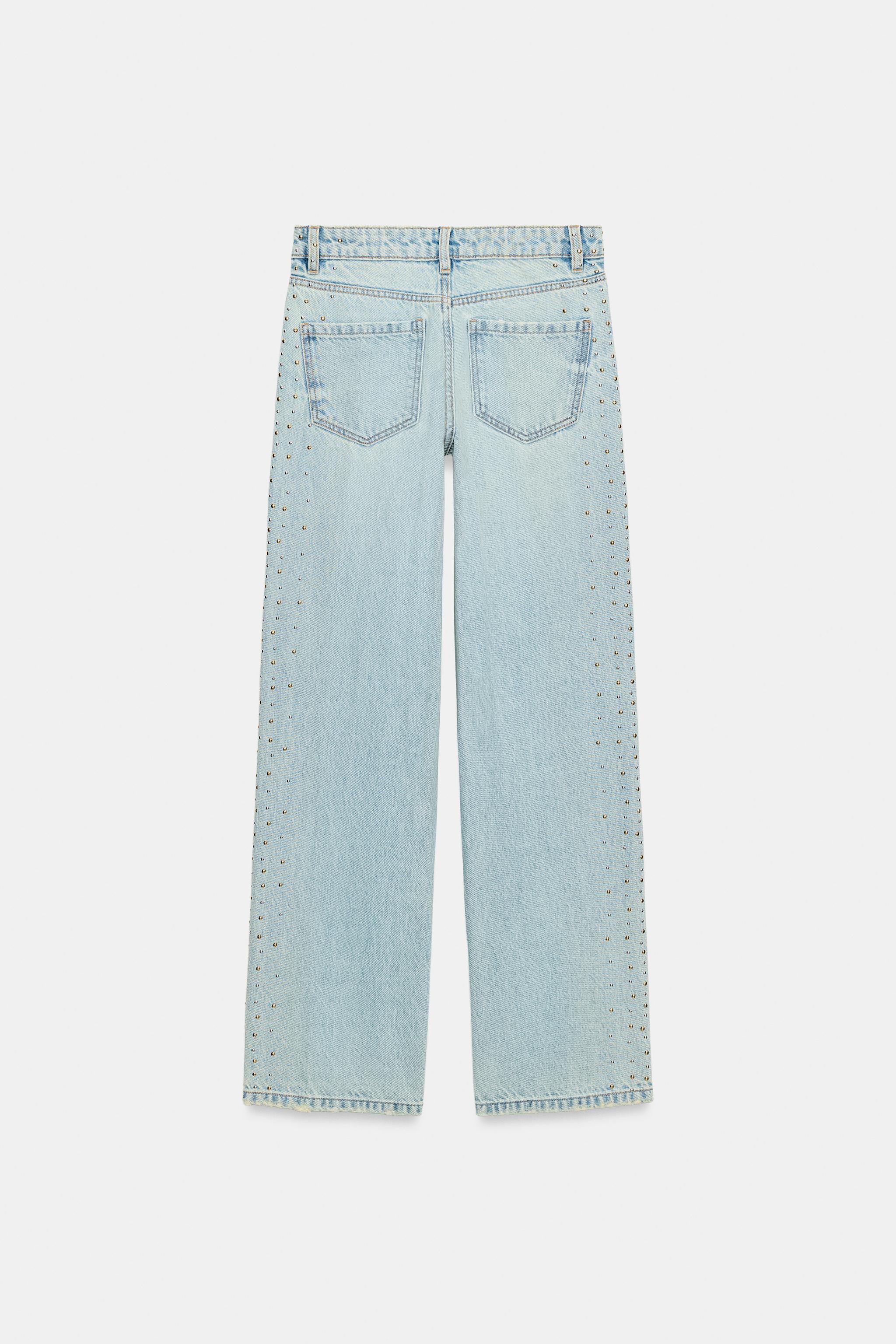 Z1975 MID-RISE STUDDED STRAIGHT JEANS