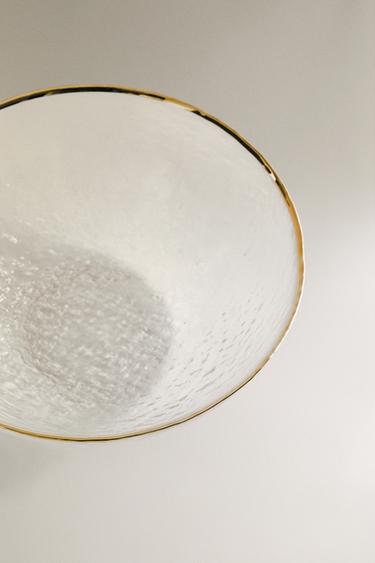 RAISED GLASS BOWL WITH GOLD RIM - Transparent by Zara - Image 2