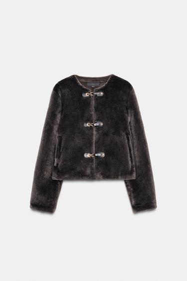 DOUBLE-FACED JACKET WITH TOGGLES - Brown by Zara