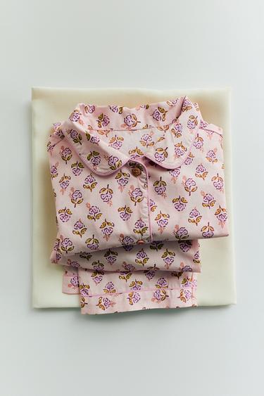 3-6 YEARS/ FLORAL SHIRT AND TROUSERS PYJAMAS - Pink by Zara