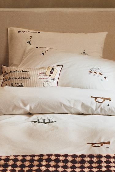 HOUSSE DE COUETTE POUR ENFANT MOTIFS DE NOËL - Blanc cassé de Zara